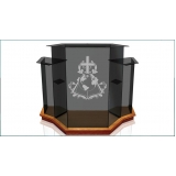 púlpito de madeira com acrílico preço Palmas